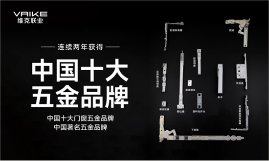 中国品牌门窗网(图1) 实至名归丨维克五金再度荣膺“中国十大品牌”殊荣